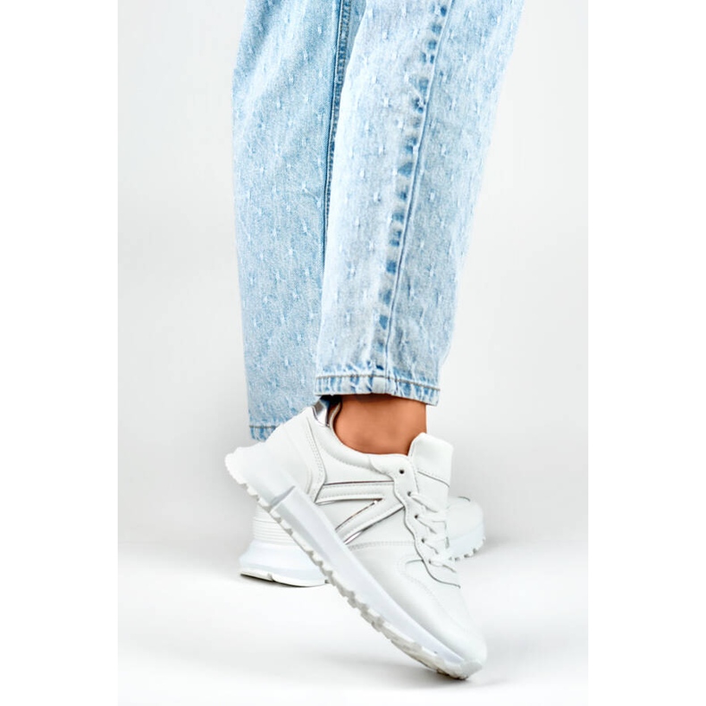 Pantofi sport dama, adidasi albi, LL66-33W 1