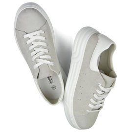 Pantofi sport dama din piele, gri GD-XF-113G 2 Pantofi sport dama din piele, gri GD-XF-113G 2