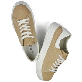 Goodin Pantofi sport de damă bej din piele GD-XF-113BE 2