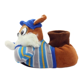 American Club Papuci de casă veverițe americane calde albastru maro 3 American Club Papuci de casă veverițe americane calde albastru maro 3