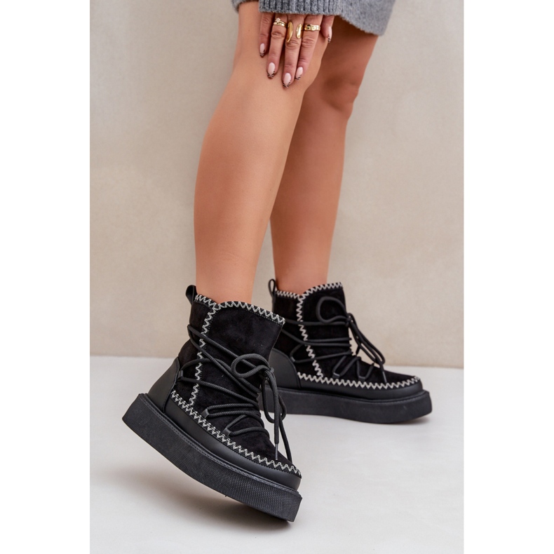 Cizme de zăpadă izolate de damă MD1094-1 negre negru 1 Cizme de zăpadă izolate de damă MD1094-1 negre negru 1