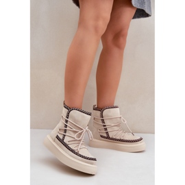 Cizme de zăpadă izolate de damă MD1094-7, bej deschis 1 Cizme de zăpadă izolate de damă MD1094-7, bej deschis 1