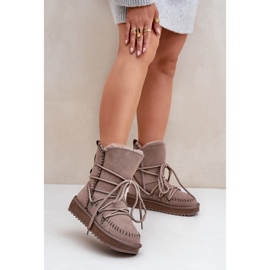 D.Franklin Ghete de zăpadă damă cu blană DFSH375004, bej 1