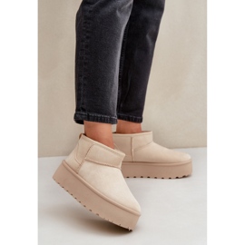 Cizme de zăpadă damă izolate cu blană TL242-8, bej 1