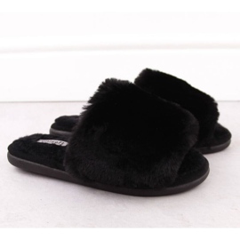 Papuci de casă cu blană Unisoft 6644 negru 2 Papuci de casă cu blană Unisoft 6644 negru 2