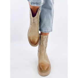 Botine de damă ajurate de culoare verde 1
