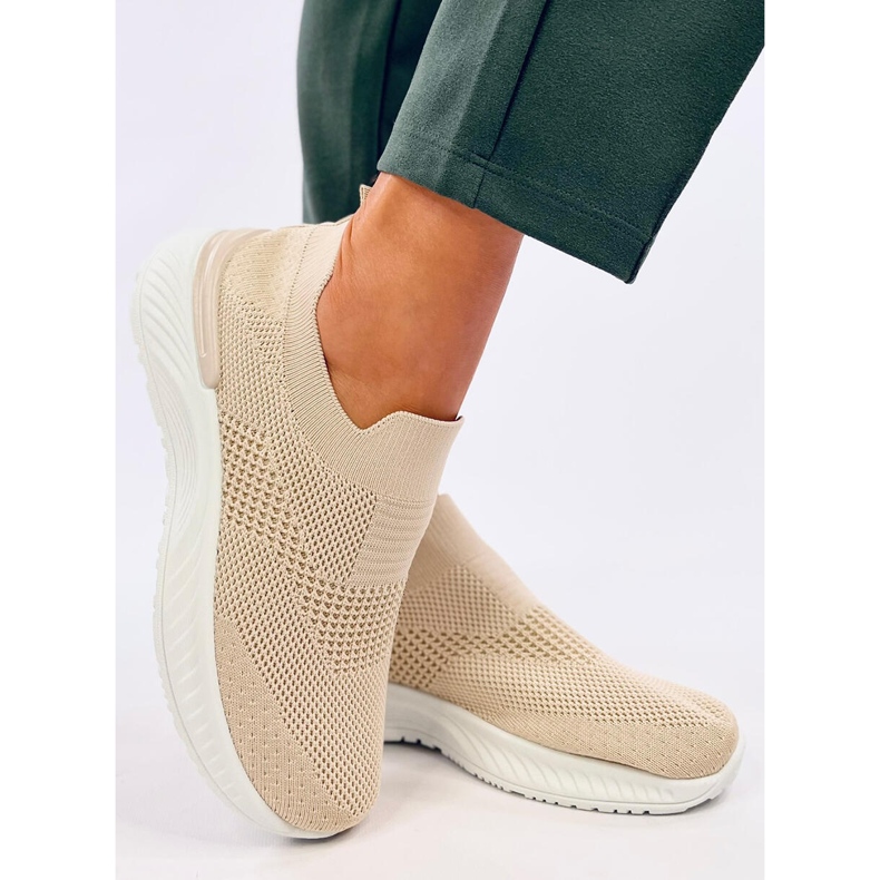 Pantofi sport dama sosete, bej 2