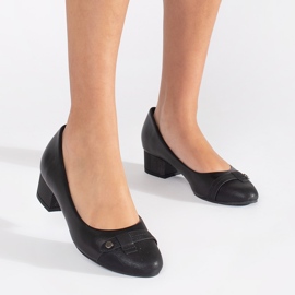 Goodin Pompe de damă negre cu toc joasă negru 1 Goodin Pompe de damă negre cu toc joasă negru 1