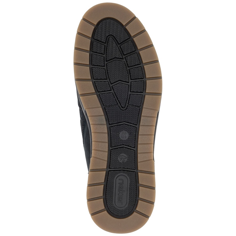 Rieker Botine izolate pentru bărbați din piele, albastru marin 32344-14 2