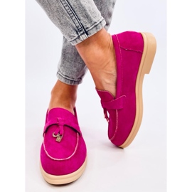 Seastar Mocasini roz de dama din piele intoarsa 2