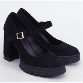 Pompe cu platformă cu curea, negre negru 1 Pompe cu platformă cu curea, negre negru 1