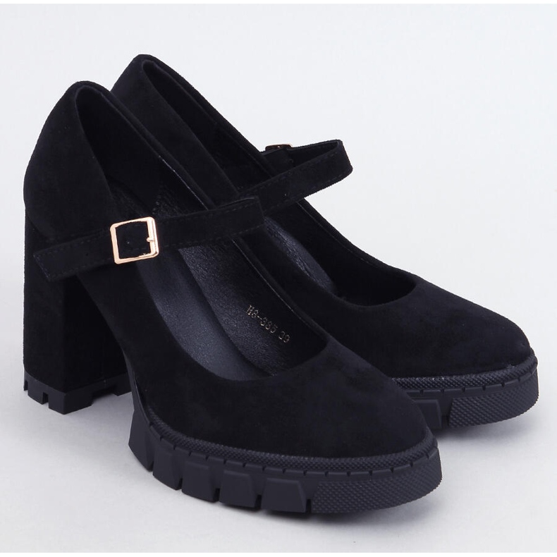 Pompe cu platformă cu curea, negre negru 1 Pompe cu platformă cu curea, negre negru 1