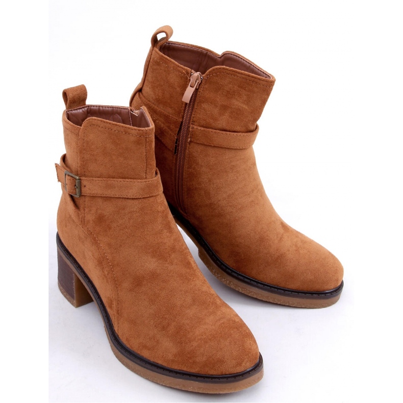 Botine Aretha Camel cu toc lat - Inello maro 1