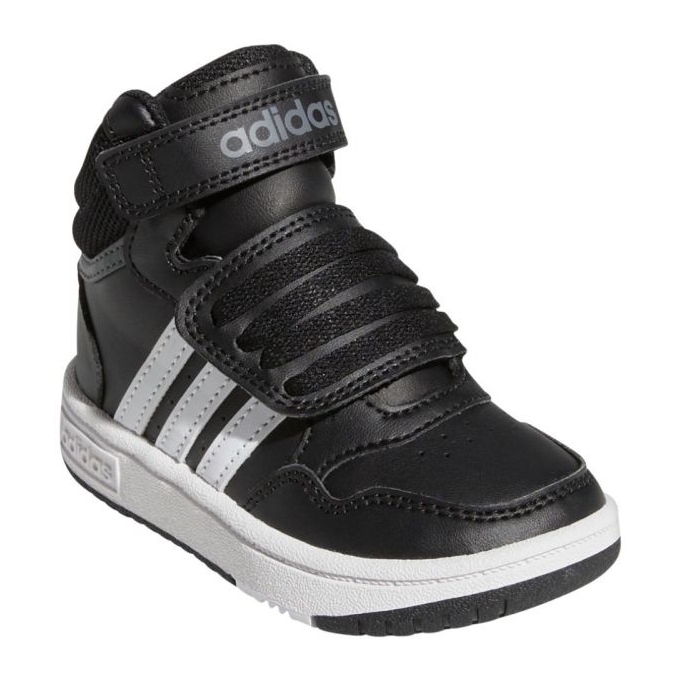 Pantofi Adidas Hoops Mid Cu Velcro GW0408 pantofi sport negri negru 1 Pantofi Adidas Hoops Mid Cu Velcro GW0408 pantofi sport negri negru 1