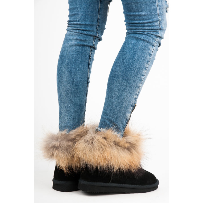 Coco Perla Mukluki din piele negru 1