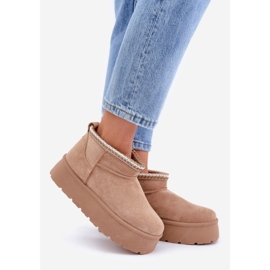 Cizme de zapada bej pe platforma cu broderie decorativa 1