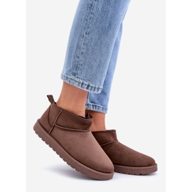 Cizme de zăpadă joase din piele ecologică maro 1 Cizme de zăpadă joase din piele ecologică maro 1