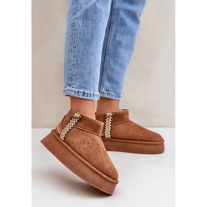 Cizme De Zăpadă Platformă Cu Model Camel maro 2