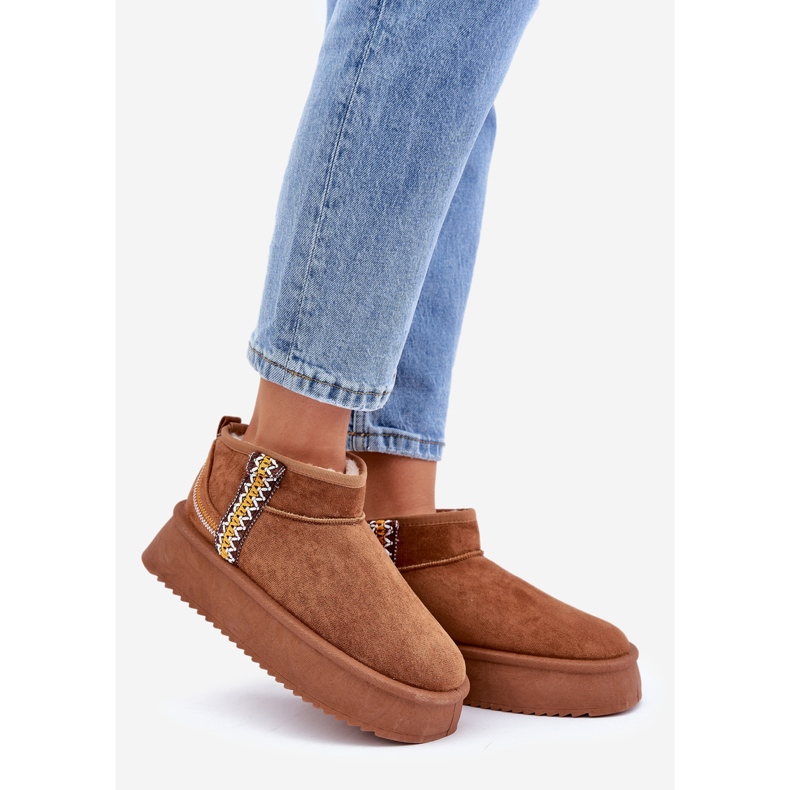 Cizme De Zăpadă Platformă Cu Model Camel maro 1