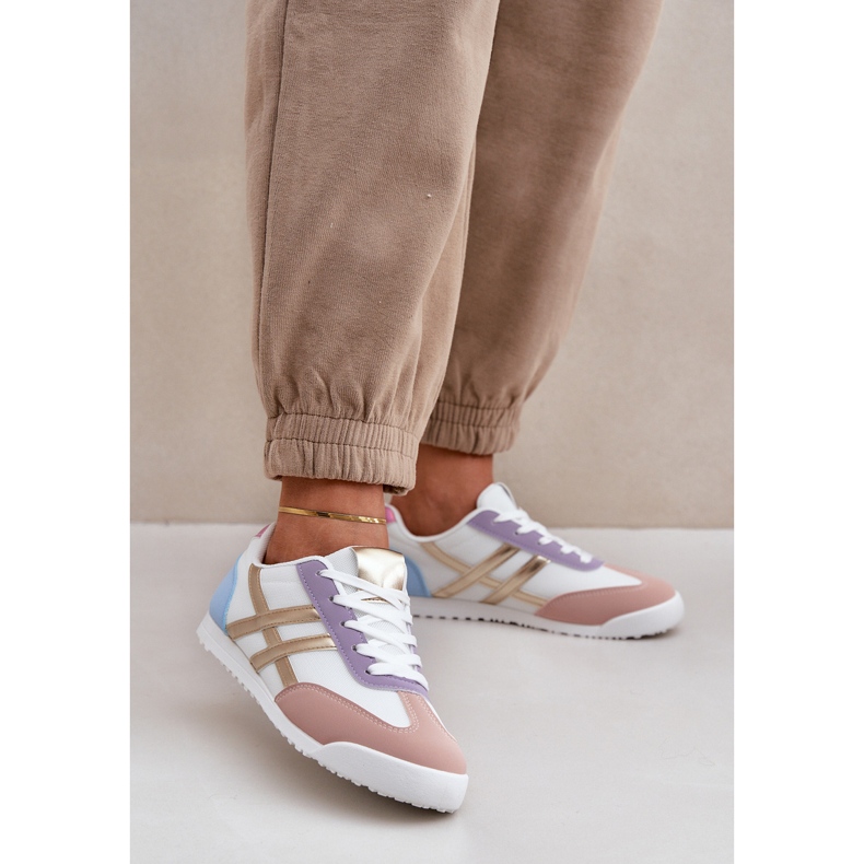 Pantofi de damă, pantofi joasă, multicolor alb 2