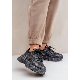 Pantofi de damă cu stres pe platformă, negri negru 2