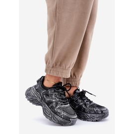 Pantofi de damă cu stres pe platformă, negri negru 1