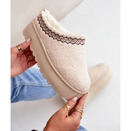 Cizme De Zapada Cu Platforma Leaniella Bej Deschis Cu Blana 2