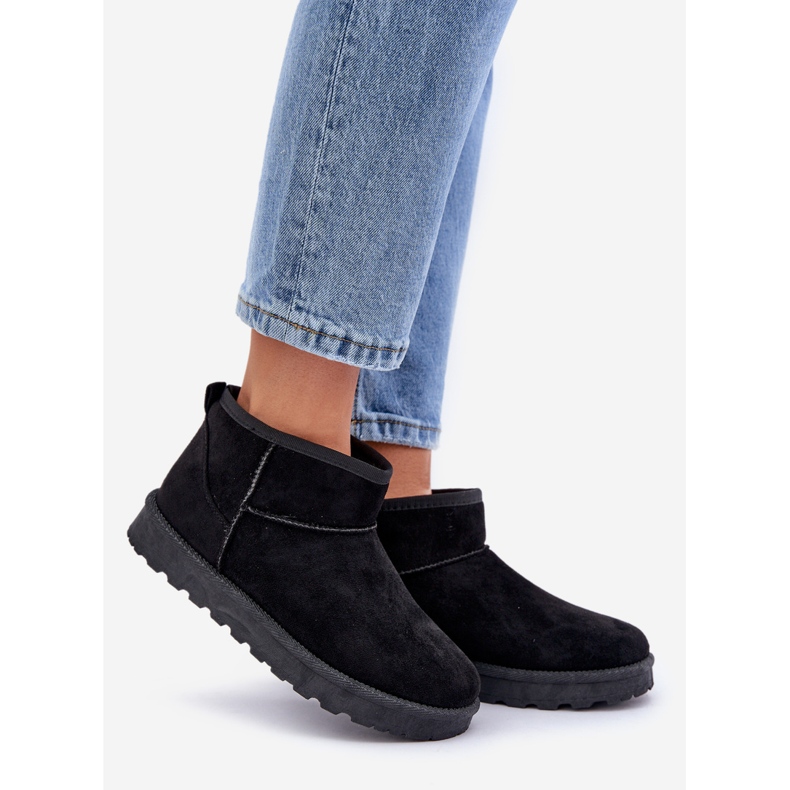 Cizme de zăpadă de damă din piele ecologică neagră negru 1 Cizme de zăpadă de damă din piele ecologică neagră negru 1