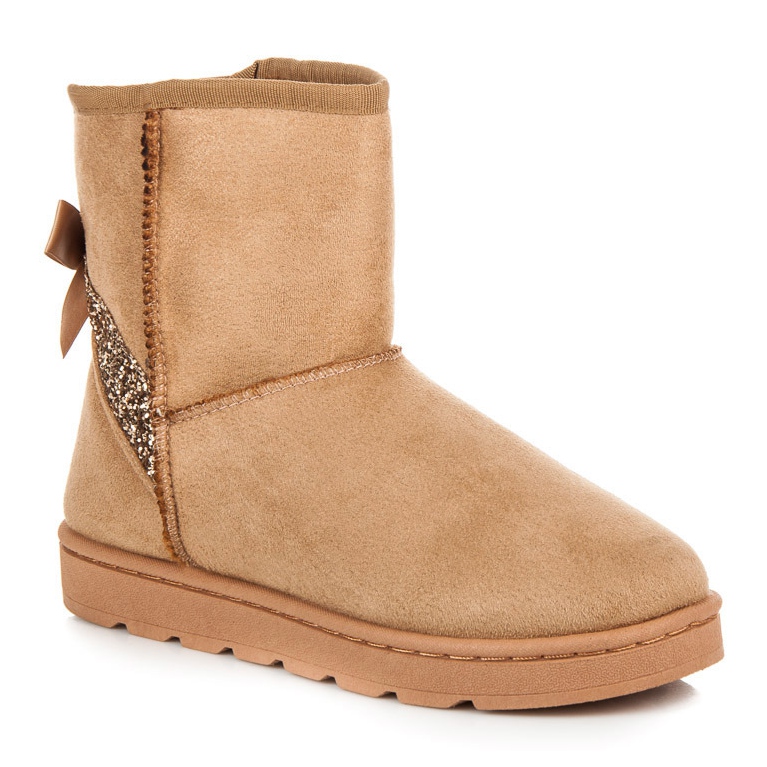 Vices Cizme de zăpadă din blană cu sclipici maro 1