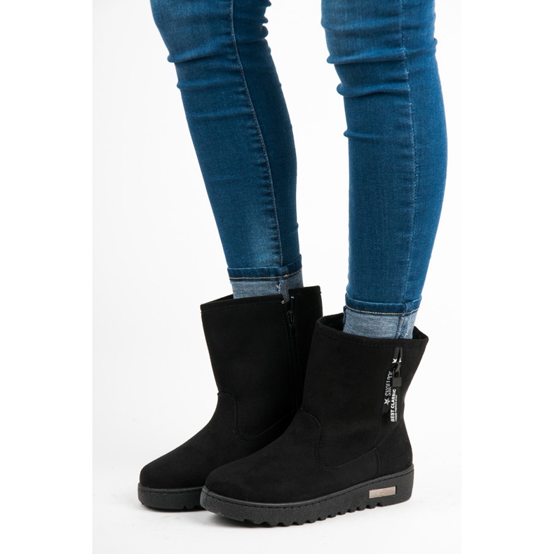 Super Me Cizme de zapada prinse cu fermoar negru 2 Super Me Cizme de zapada prinse cu fermoar negru 2