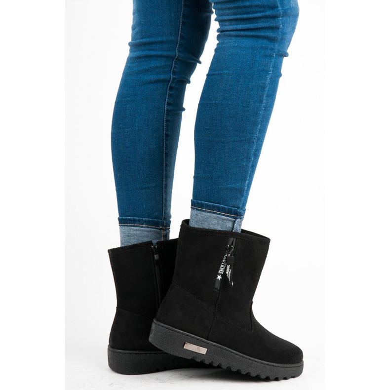 Super Me Cizme de zapada prinse cu fermoar negru 1 Super Me Cizme de zapada prinse cu fermoar negru 1