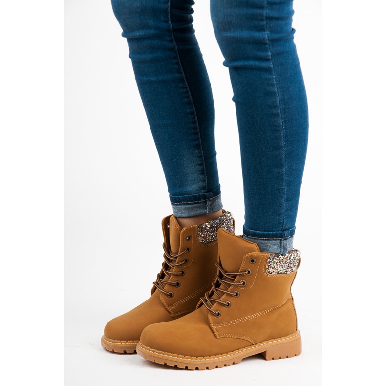 Trappers cu sclipici maro 2