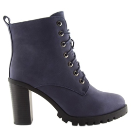 Cizme bleumarin cu toc W331 albastru albastru marin 2