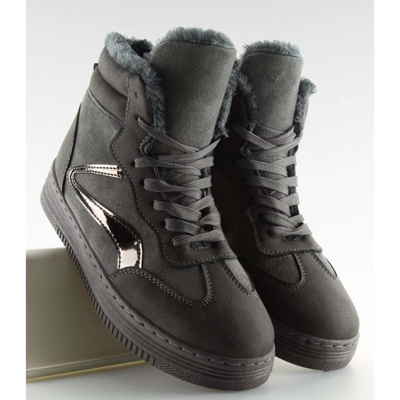 Tenisi izolați gri BOK-1103 gri închis 2