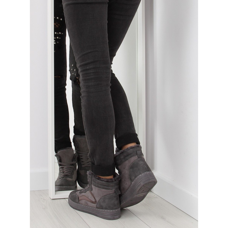 Tenisi izolați gri BOK-1103 gri închis 1