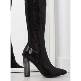 Cizme negre cu paiete AE55P negre negru 1