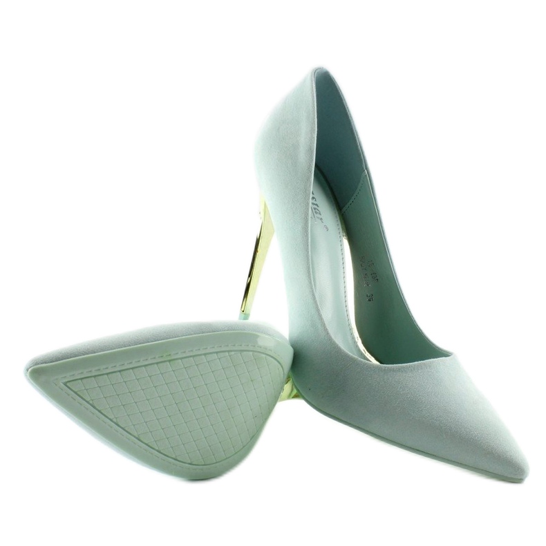 Toc auriu din piele intoarsa LE-08 Baby Blue albastru 2