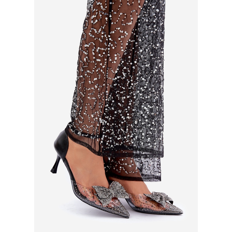 Tocuri inalte decorate cu fundita, negru 1