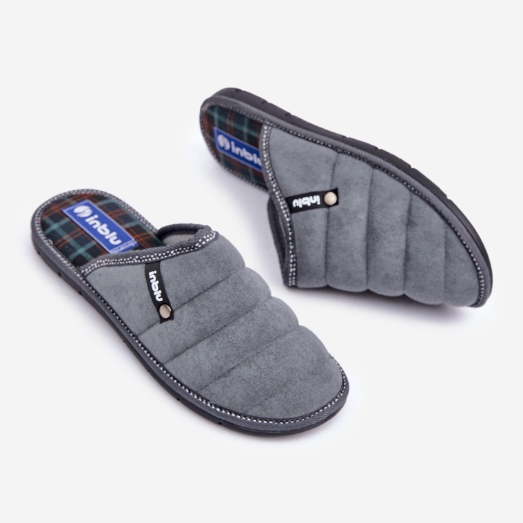 Inblu Pantofi de acasă confortabili pentru bărbați, gri 2 Inblu Pantofi de acasă confortabili pentru bărbați, gri 2