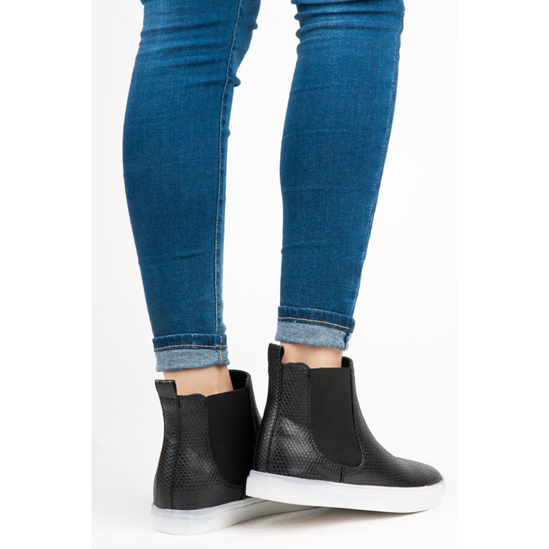 Mckeylor Adidași înalți cu imprimeu șarpe negru 1