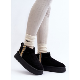 Cizme de zăpadă de damă din piele intoarsa neagra negru 1