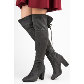 Bestelle Muschetari din piele intoarsa cu arc gri 1 Bestelle Muschetari din piele intoarsa cu arc gri 1