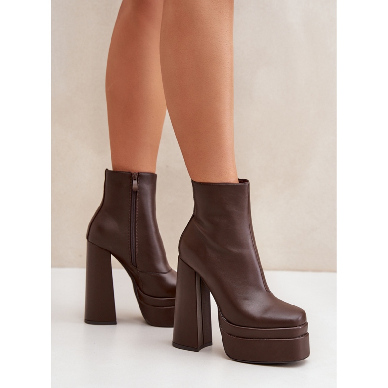 Step in style Cizme Model Selahra JA-26 Chocolate - Pas in stil maro 1
