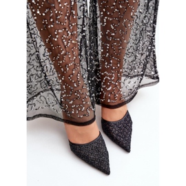 Step in style Model Berilae B1639-202 Tocuri înalte cu sclipici negre - Pas în stil negru 2