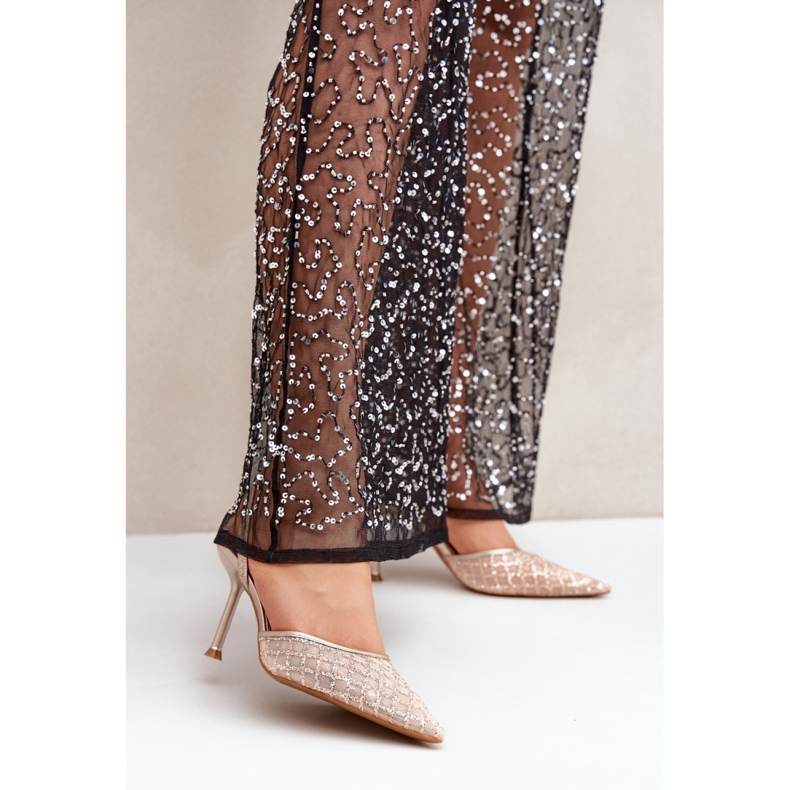 Step in style Model Berilae B1639-202 Tocuri înalte cu sclipici auriu - Pas în stil galben 1