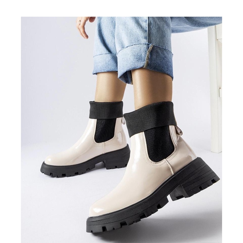 Cizme de muncitori slip-on bej de la Breolungi - Solea 1