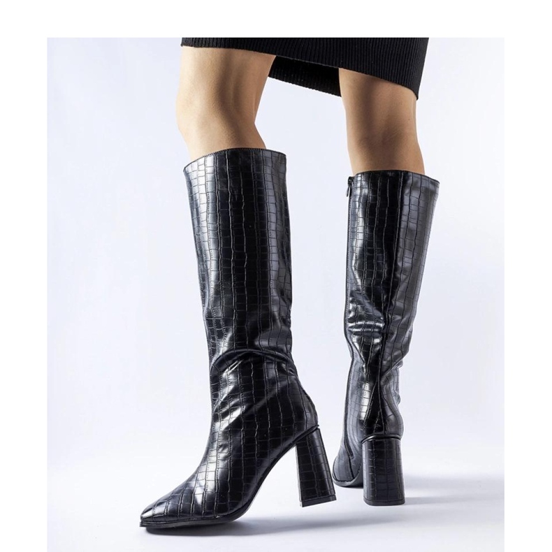 Cizme izolate negre cu toc de la Ferruccio - Solea negru 1