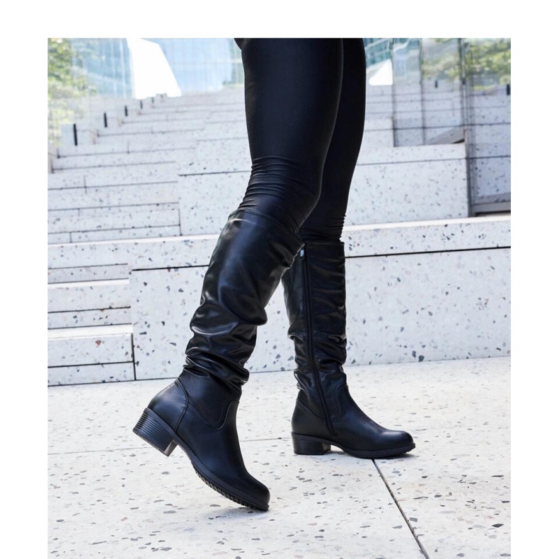 Cizme negre sifonate Angelico - Solea negru 1