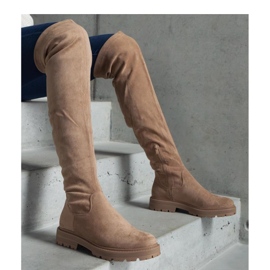 Cizme lungi maro cu talpa plata de la Tromi - Solea 1
