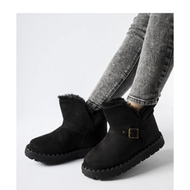 Cizme de zapada izolate negre cu decupaj Monal - Solea negru 1 Cizme de zapada izolate negre cu decupaj Monal - Solea negru 1